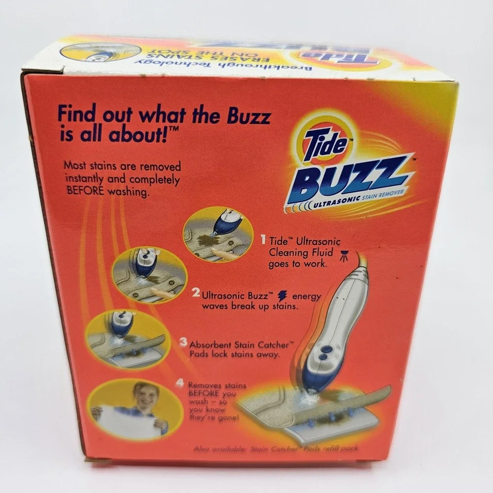 Tide Buzz Refill Pack For Ultrasonic Stain Remover 10 oz Liquid & 5 Pads